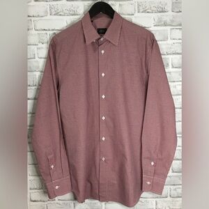 Brioni Mens Classic Check Button Up Long Sleeve Size L - M405